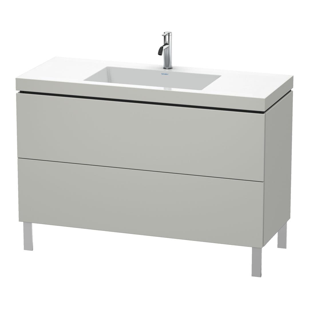 Duravit L-Cube – Έπιπλο Νιπτήρα – 1200 mm, με νιπτήρα, 2 συρτάρια, νιπτήρας κέντρο, 1200 x 480 x 698 mm, έκδοση O – Concrete grey Matt, Decor (LC6939O0707)