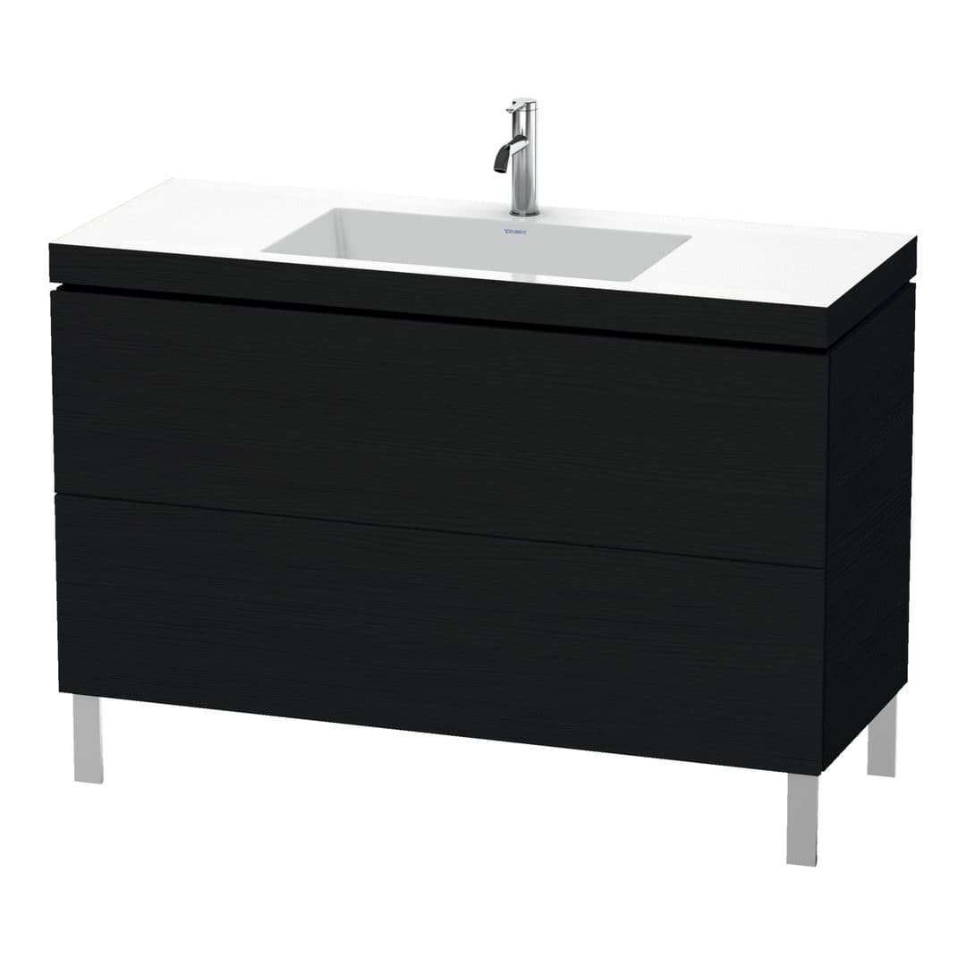 Duravit L-Cube – Έπιπλο Νιπτήρα – 1200 mm, με νιπτήρα, 2 συρτάρια, νιπτήρας κέντρο, 1200 x 480 x 698 mm, έκδοση O – Black oak Matt, Decor (LC6939O1616)