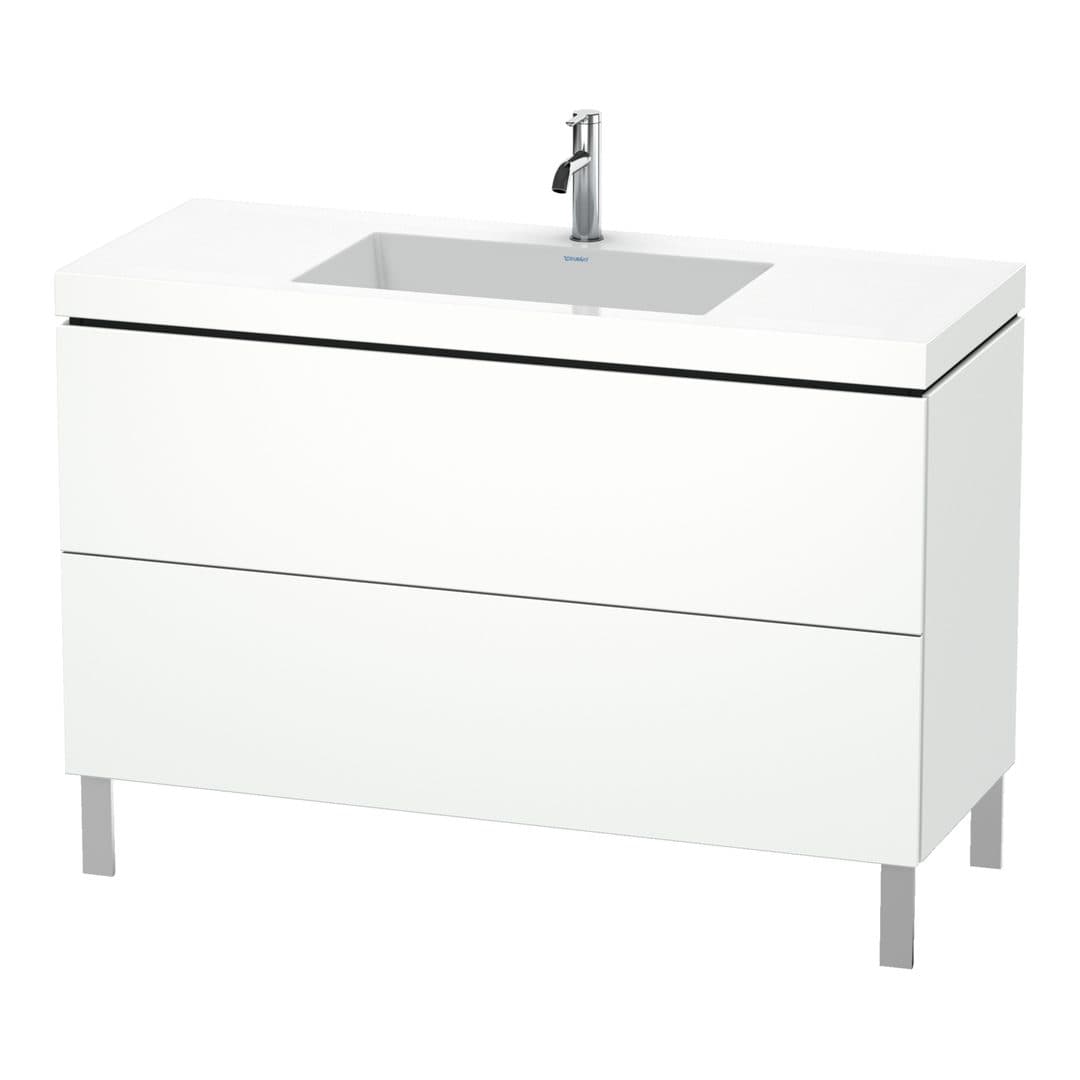 Duravit L-Cube – Έπιπλο Νιπτήρα – 1200 mm, με νιπτήρα, 2 συρτάρια, νιπτήρας κέντρο, 1200 x 480 x 698 mm, έκδοση O – White Matt, Decor (LC6939O1818)
