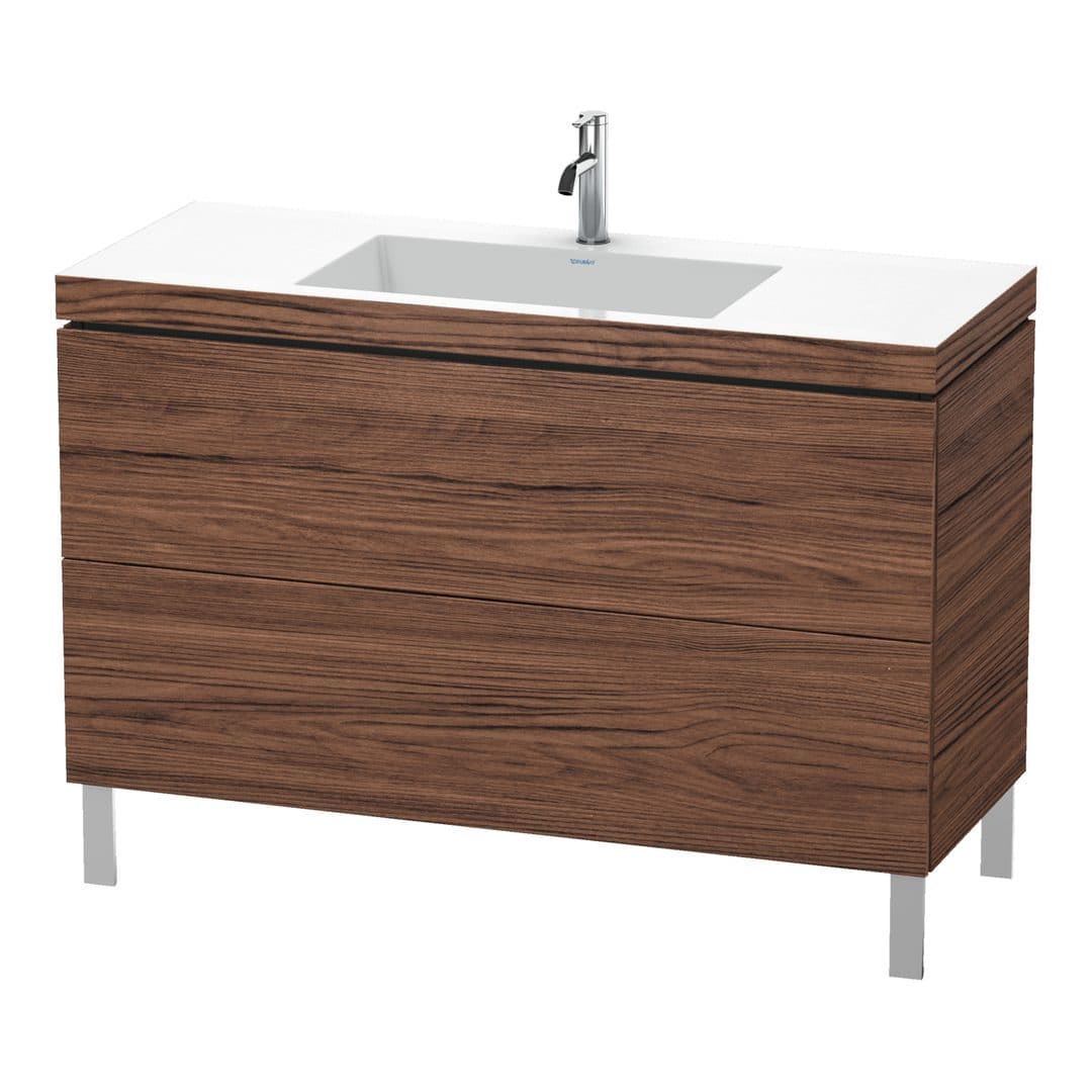 Duravit L-Cube – Έπιπλο Νιπτήρα – 1200 mm, με νιπτήρα, 2 συρτάρια, νιπτήρας κέντρο, 1200 x 480 x 698 mm, έκδοση O – Walnut dark Matt, Decor (LC6939O2121)