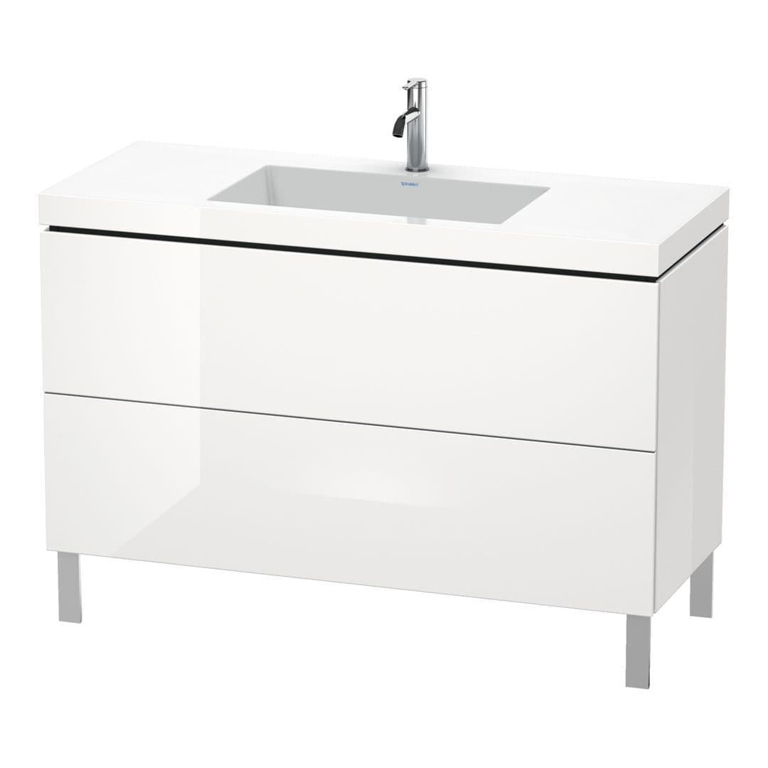 Duravit L-Cube – Έπιπλο Νιπτήρα – 1200 mm, με νιπτήρα, 2 συρτάρια, νιπτήρας κέντρο, 1200 x 480 x 698 mm, έκδοση O – White High Gloss, Decor (LC6939O2222)