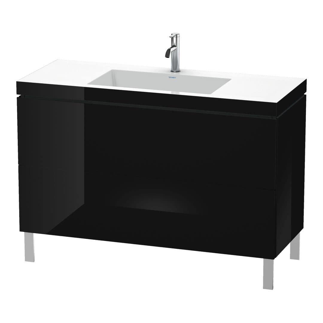 Duravit L-Cube – Έπιπλο Νιπτήρα – 1200 mm, με νιπτήρα, 2 συρτάρια, νιπτήρας κέντρο, 1200 x 480 x 698 mm, έκδοση O – Black High Gloss, Lacquer (LC6939O4040)