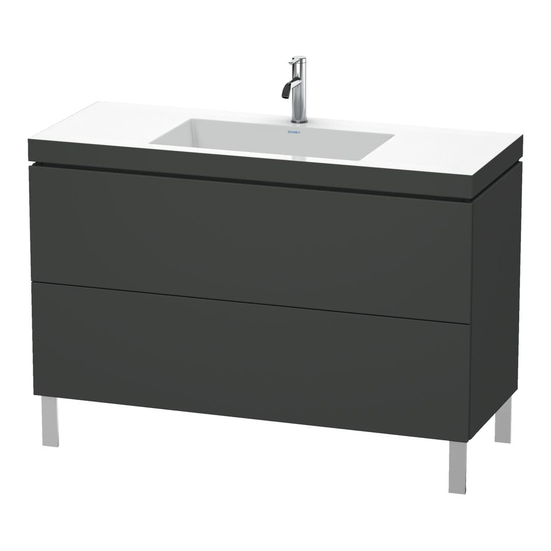 Duravit L-Cube – Έπιπλο Νιπτήρα – 1200 mm, με νιπτήρα, 2 συρτάρια, νιπτήρας κέντρο, 1200 x 480 x 698 mm, έκδοση O – Graphite Matt, Decor (LC6939O4949)