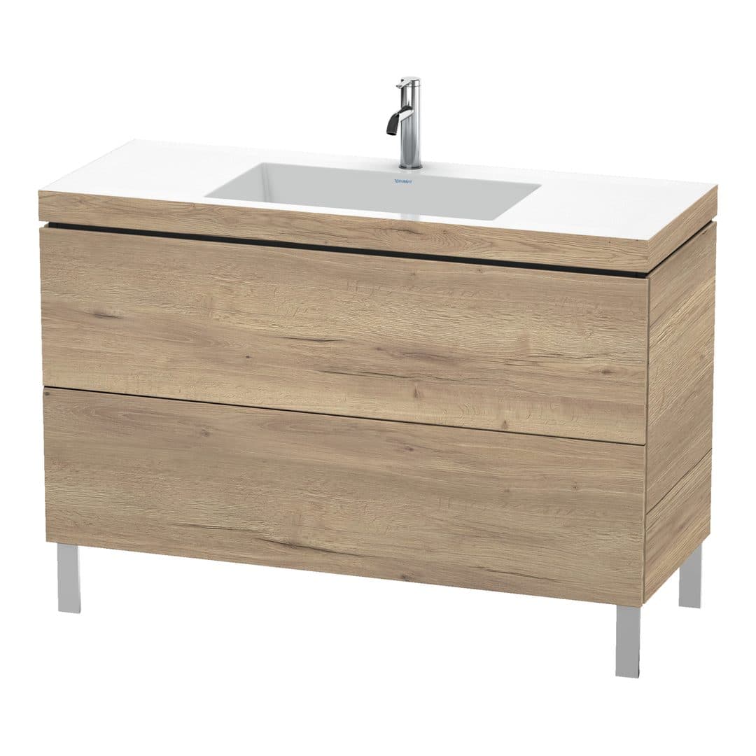 Duravit L-Cube – Έπιπλο Νιπτήρα – 1200 mm, με νιπτήρα, 2 συρτάρια, νιπτήρας κέντρο, 1200 x 480 x 698 mm, έκδοση O – Marbled Oak Matt, Decor (LC6939O5555)