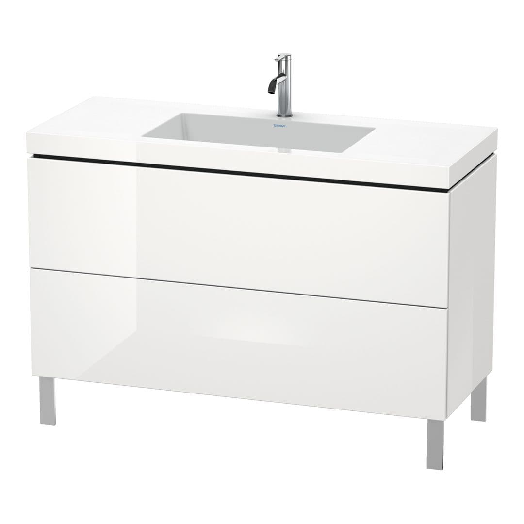 Duravit L-Cube – Έπιπλο Νιπτήρα – 1200 mm, με νιπτήρα, 2 συρτάρια, νιπτήρας κέντρο, 1200 x 480 x 698 mm, έκδοση O – White High Gloss, Lacquer (LC6939O8585)