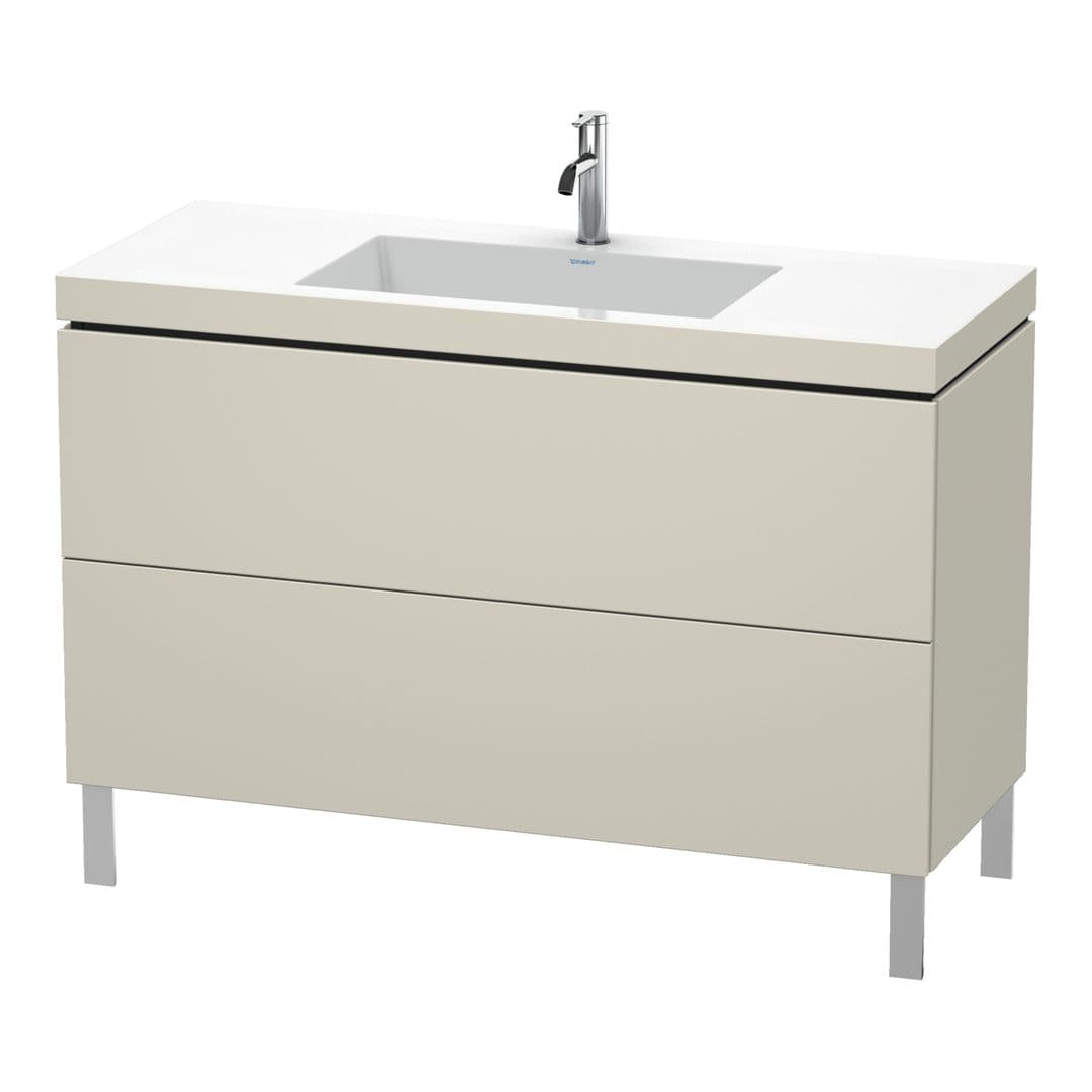Duravit L-Cube – Έπιπλο Νιπτήρα – 1200 mm, με νιπτήρα, 2 συρτάρια, νιπτήρας κέντρο, 1200 x 480 x 698 mm, έκδοση O – Taupe Matt, Decor (LC6939O9191)