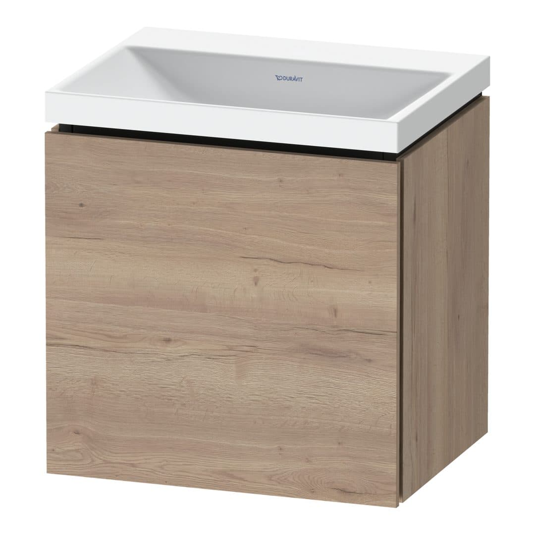 Duravit L-Cube – Έπιπλο Νιπτήρα – 450 mm, με νιπτήρα, 1 πόρτα, αριστερή, έκδοση N – Marbled Oak Matt, Decor (LC6948N55550000)