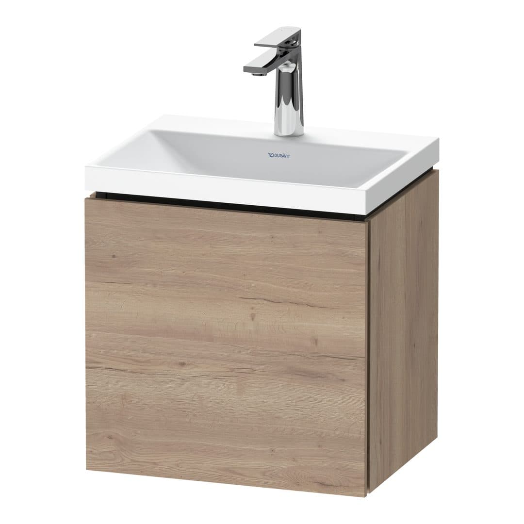 Duravit L-Cube – Έπιπλο Νιπτήρα – 450 mm, με νιπτήρα, 1 πόρτα, δεξιά, έκδοση O – Marbled Oak Matt, Decor (LC6949O55550000)