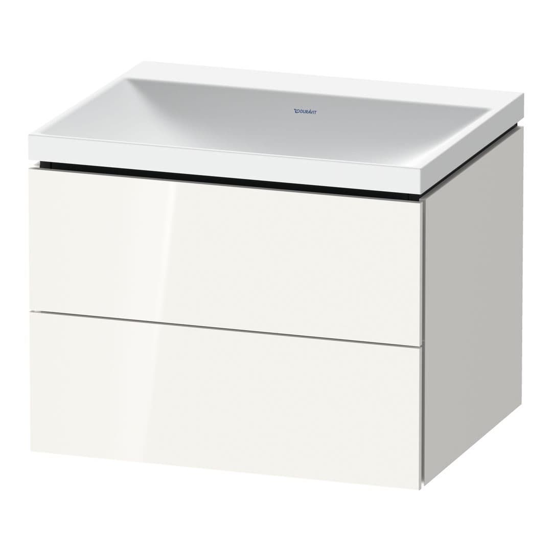Duravit L-Cube – Έπιπλο Νιπτήρα – 600 mm, με νιπτήρα, 2 συρτάρια, νιπτήρας κέντρο, 600 x 480 x 480 mm, έκδοση N – White High Gloss, Decor (LC6950N22220000)
