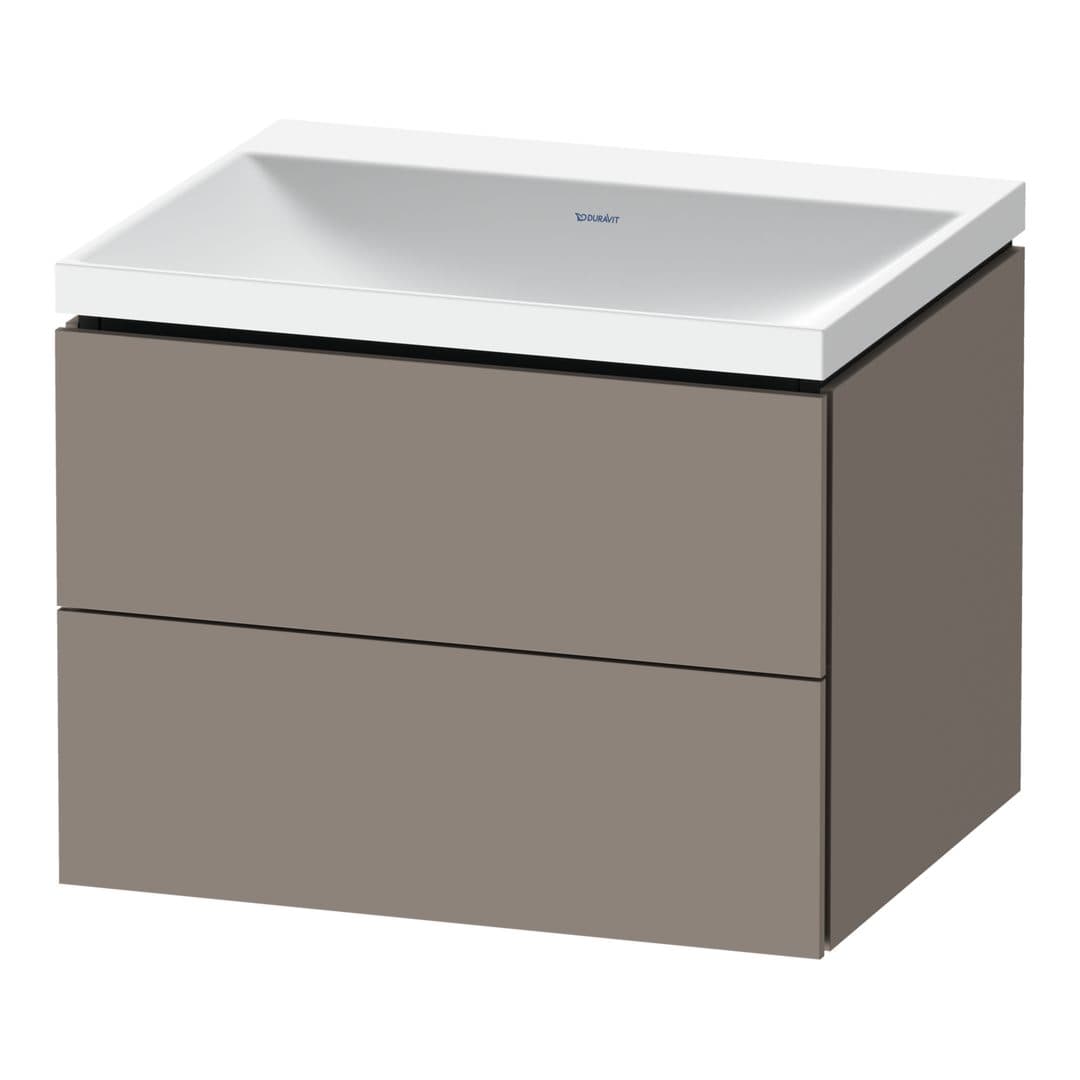 Duravit L-Cube – Έπιπλο Νιπτήρα – 600 mm, με νιπτήρα, 2 συρτάρια, νιπτήρας κέντρο, 600 x 480 x 480 mm, έκδοση N – Basalte Matt, Decor (LC6950N43430000)