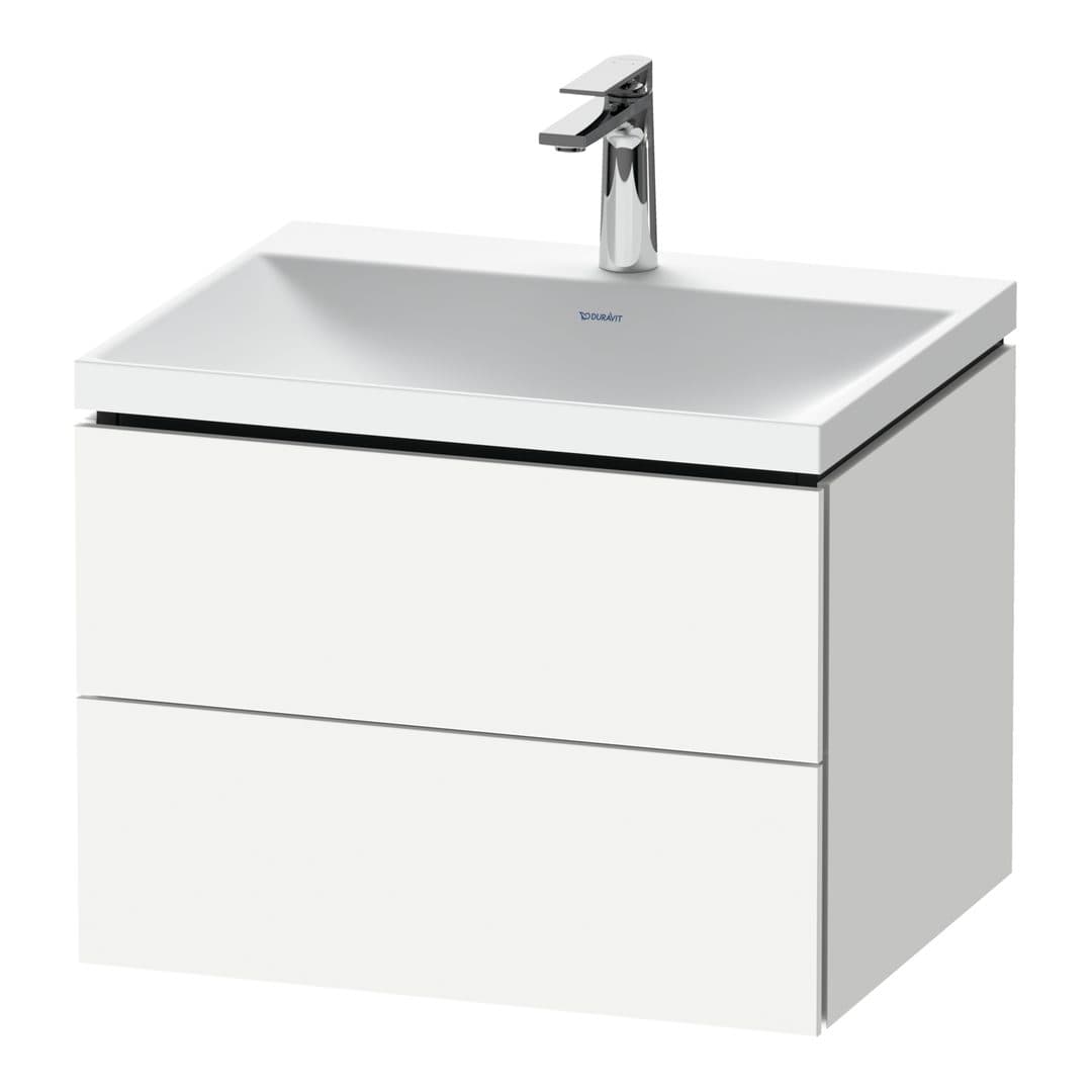 Duravit L-Cube – Έπιπλο Νιπτήρα – 600 mm, με νιπτήρα, 2 συρτάρια, νιπτήρας κέντρο, 600 x 480 x 480 mm, έκδοση O – White Matt, Decor (LC6950O18180000)