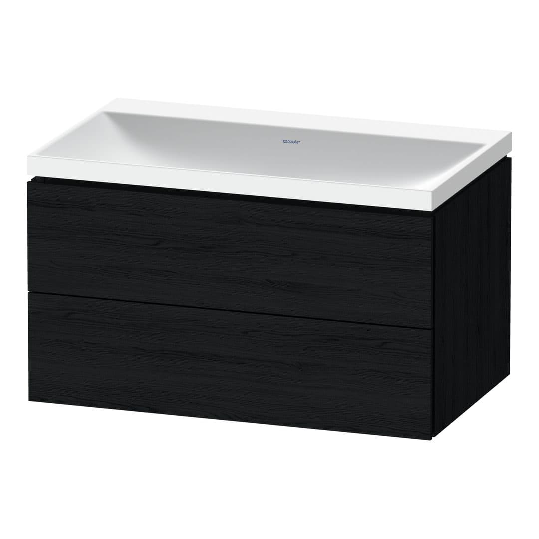 Duravit L-Cube – Έπιπλο Νιπτήρα – 800 mm, με νιπτήρα, 2 συρτάρια, νιπτήρας κέντρο, 800 x 480 x 480 mm, έκδοση N – Black oak Matt, Decor (LC6951N16160000)
