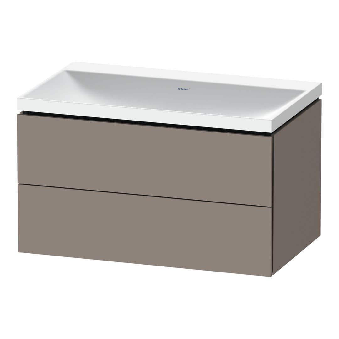 Duravit L-Cube – Έπιπλο Νιπτήρα – 800 mm, με νιπτήρα, 2 συρτάρια, νιπτήρας κέντρο, 800 x 480 x 480 mm, έκδοση N – Basalte Matt, Decor (LC6951N43430000)