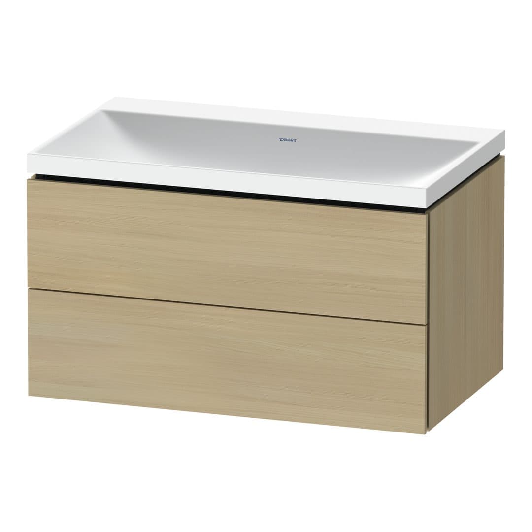 Duravit L-Cube – Έπιπλο Νιπτήρα – 800 mm, με νιπτήρα, 2 συρτάρια, νιπτήρας κέντρο, 800 x 480 x 480 mm, έκδοση N – Mediterranean oak Matt, Real wood veneer (LC6951N71710000)