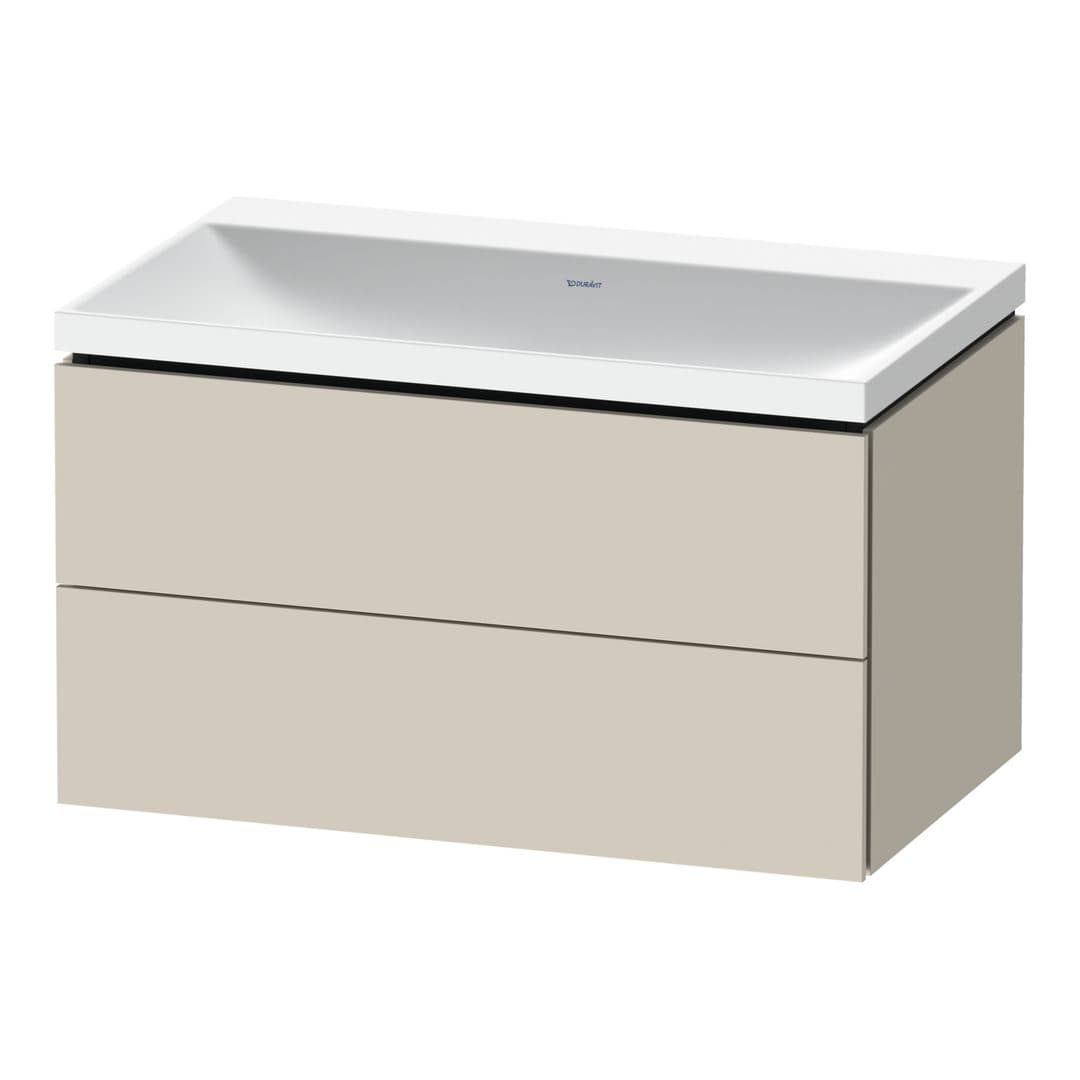 Duravit L-Cube – Έπιπλο Νιπτήρα – 800 mm, με νιπτήρα, 2 συρτάρια, νιπτήρας κέντρο, 800 x 480 x 480 mm, έκδοση N – Taupe Super Matt, Decor (LC6951N83830000)