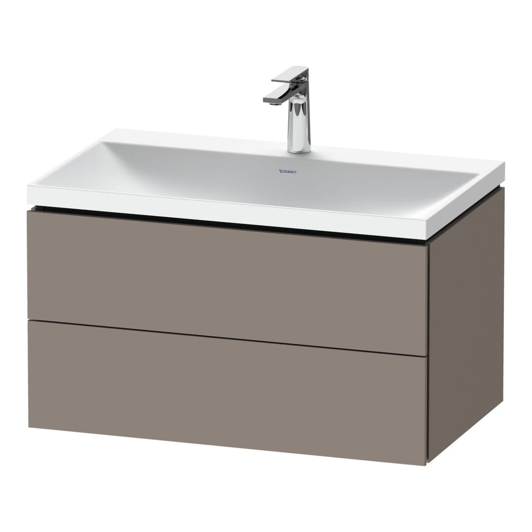 Duravit L-Cube – Έπιπλο Νιπτήρα – 800 mm, με νιπτήρα, 2 συρτάρια, νιπτήρας κέντρο, 800 x 480 x 480 mm, έκδοση O – Basalte Matt, Decor (LC6951O43430000)