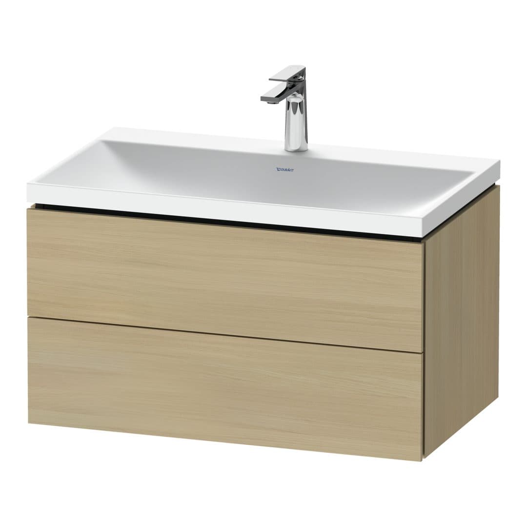 Duravit L-Cube – Έπιπλο Νιπτήρα – 800 mm, με νιπτήρα, 2 συρτάρια, νιπτήρας κέντρο, 800 x 480 x 480 mm, έκδοση O – Mediterranean oak Matt, Real wood veneer (LC6951O71710000)