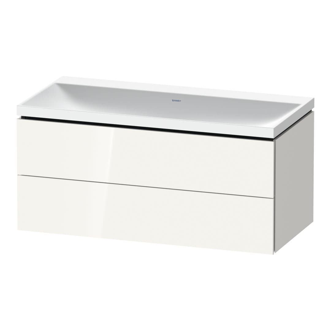 Duravit L-Cube – Έπιπλο Νιπτήρα – 1000 mm, με νιπτήρα, 2 συρτάρια, νιπτήρας κέντρο, 1000 x 480 x 480 mm, έκδοση N – White High Gloss, Decor (LC6952N22220000)