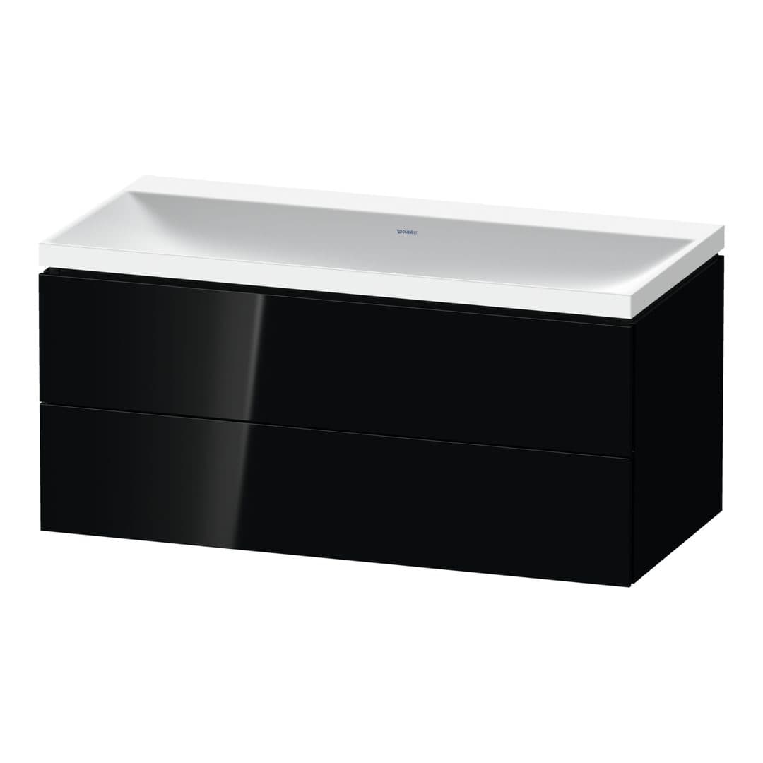 Duravit L-Cube – Έπιπλο Νιπτήρα – 1000 mm, με νιπτήρα, 2 συρτάρια, νιπτήρας κέντρο, 1000 x 480 x 480 mm, έκδοση N – Black High Gloss, Lacquer (LC6952N40400000)