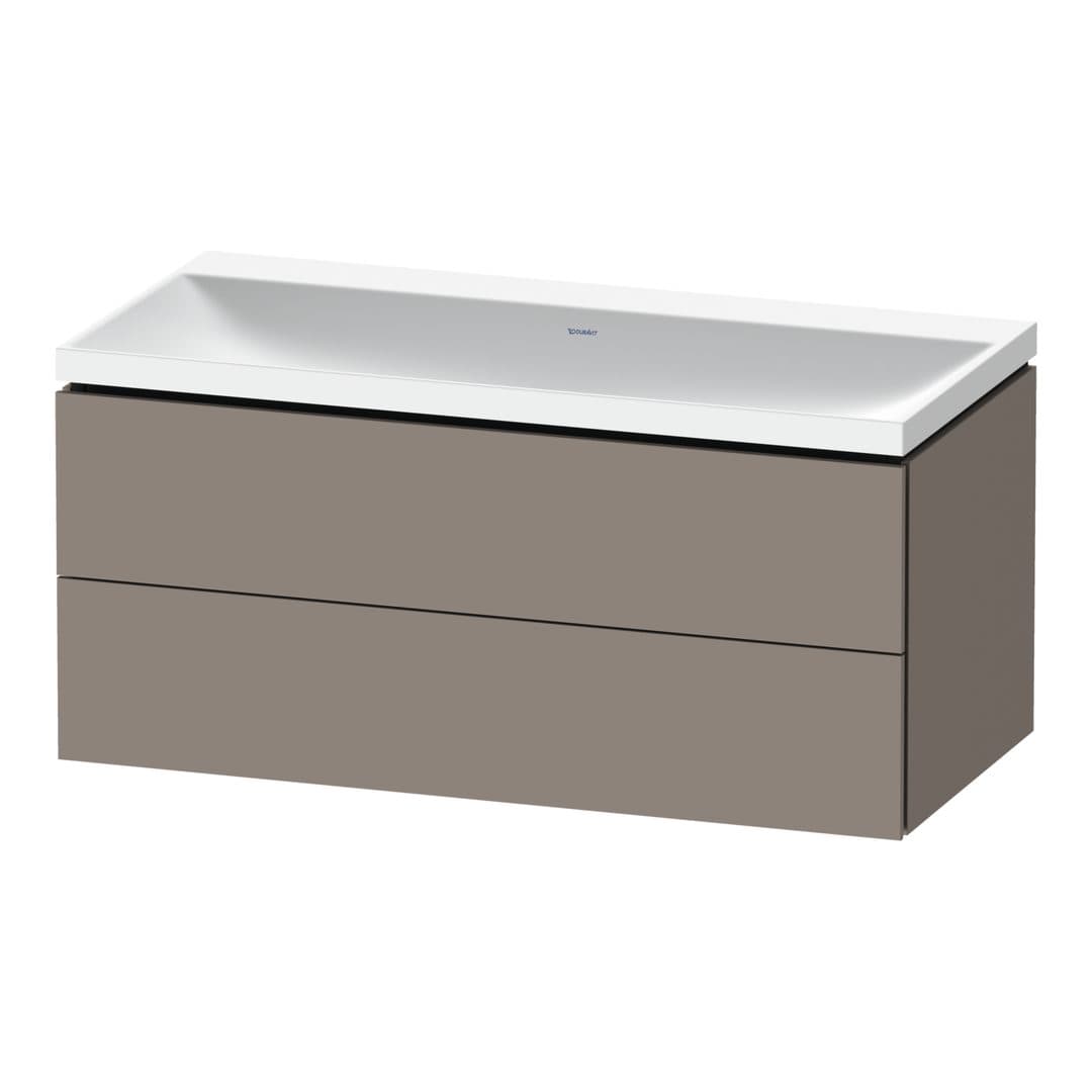 Duravit L-Cube – Έπιπλο Νιπτήρα – 1000 mm, με νιπτήρα, 2 συρτάρια, νιπτήρας κέντρο, 1000 x 480 x 480 mm, έκδοση N – Basalte Matt, Decor (LC6952N43430000)