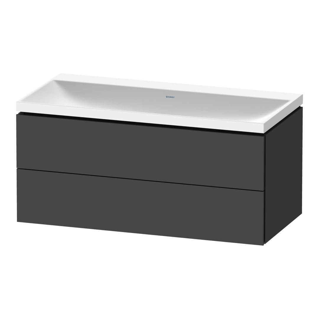 Duravit L-Cube – Έπιπλο Νιπτήρα – 1000 mm, με νιπτήρα, 2 συρτάρια, νιπτήρας κέντρο, 1000 x 480 x 480 mm, έκδοση N – Graphite Matt, Decor (LC6952N49490000)