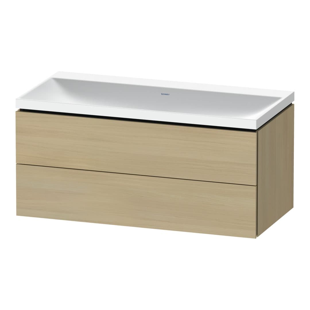 Duravit L-Cube – Έπιπλο Νιπτήρα – 1000 mm, με νιπτήρα, 2 συρτάρια, νιπτήρας κέντρο, 1000 x 480 x 480 mm, έκδοση N – Mediterranean oak Matt, Real wood veneer (LC6952N71710000)