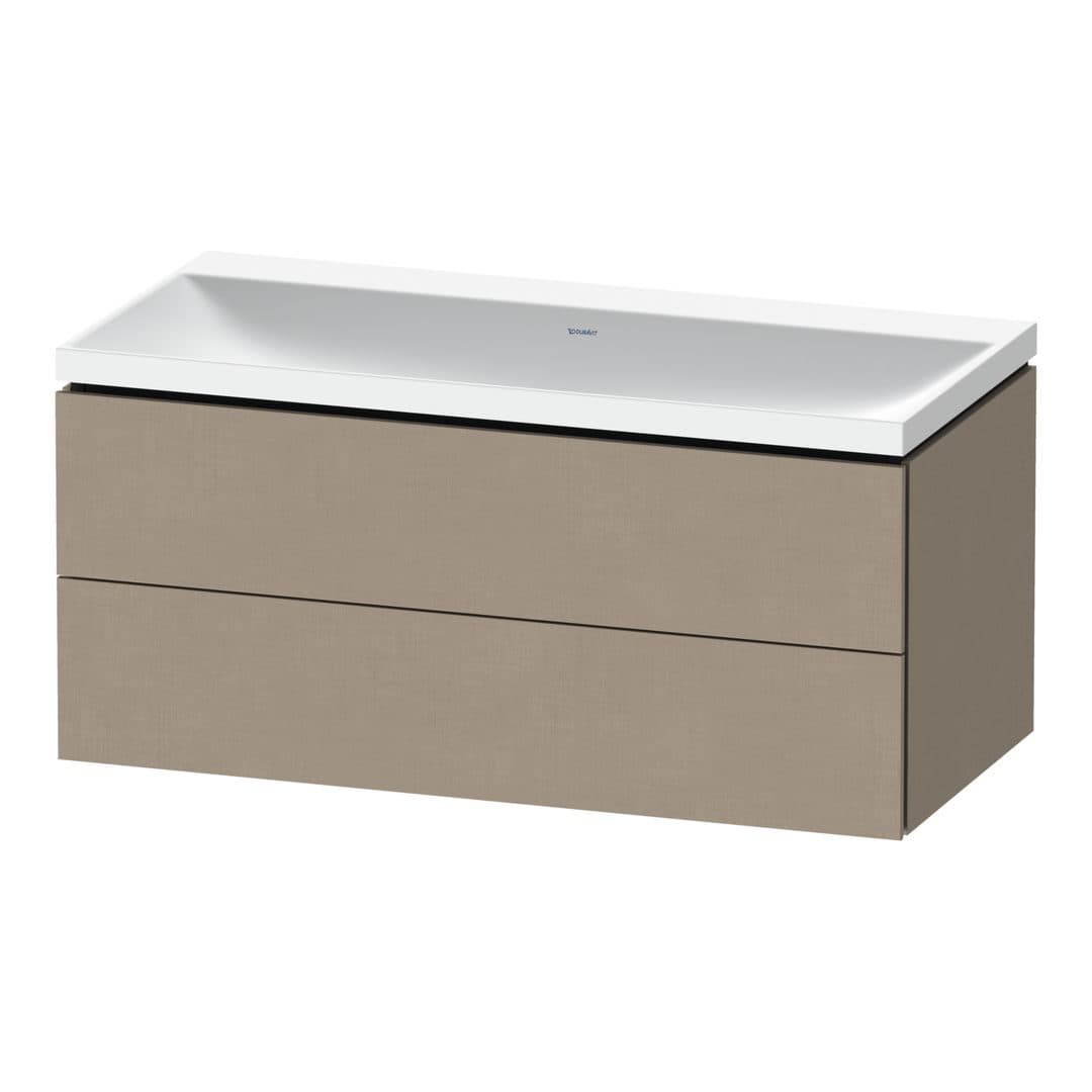 Duravit L-Cube – Έπιπλο Νιπτήρα – 1000 mm, με νιπτήρα, 2 συρτάρια, νιπτήρας κέντρο, 1000 x 480 x 480 mm, έκδοση N – Linen Matt, Decor (LC6952N75750000)