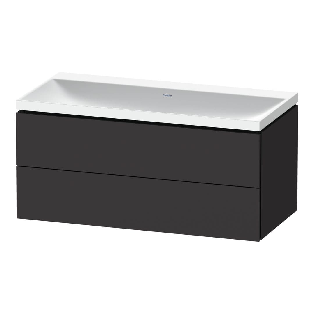 Duravit L-Cube – Έπιπλο Νιπτήρα – 1000 mm, με νιπτήρα, 2 συρτάρια, νιπτήρας κέντρο, 1000 x 480 x 480 mm, έκδοση N – Graphite Super Matt, Decor (LC6952N80800000)