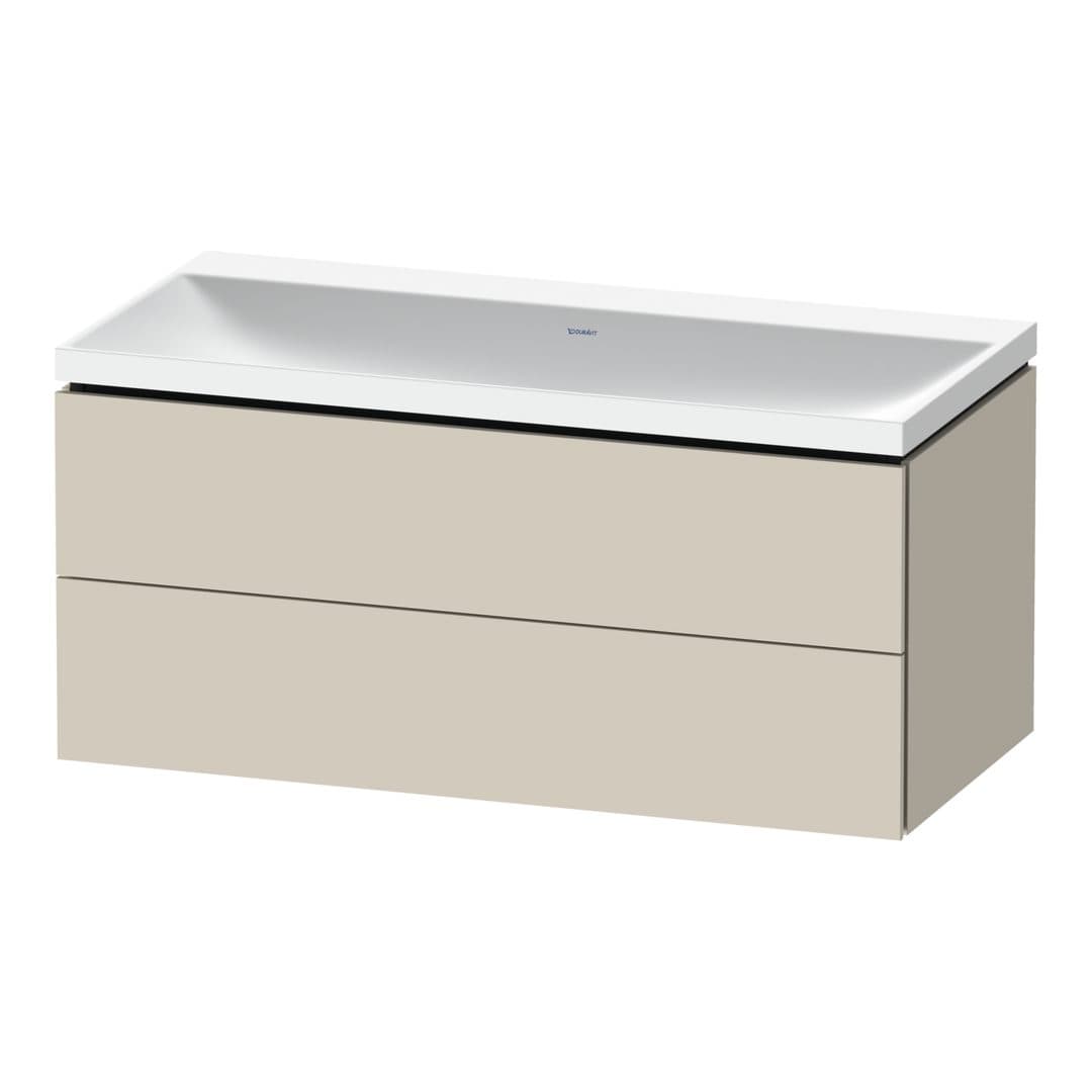 Duravit L-Cube – Έπιπλο Νιπτήρα – 1000 mm, με νιπτήρα, 2 συρτάρια, νιπτήρας κέντρο, 1000 x 480 x 480 mm, έκδοση N – Taupe Super Matt, Decor (LC6952N83830000)