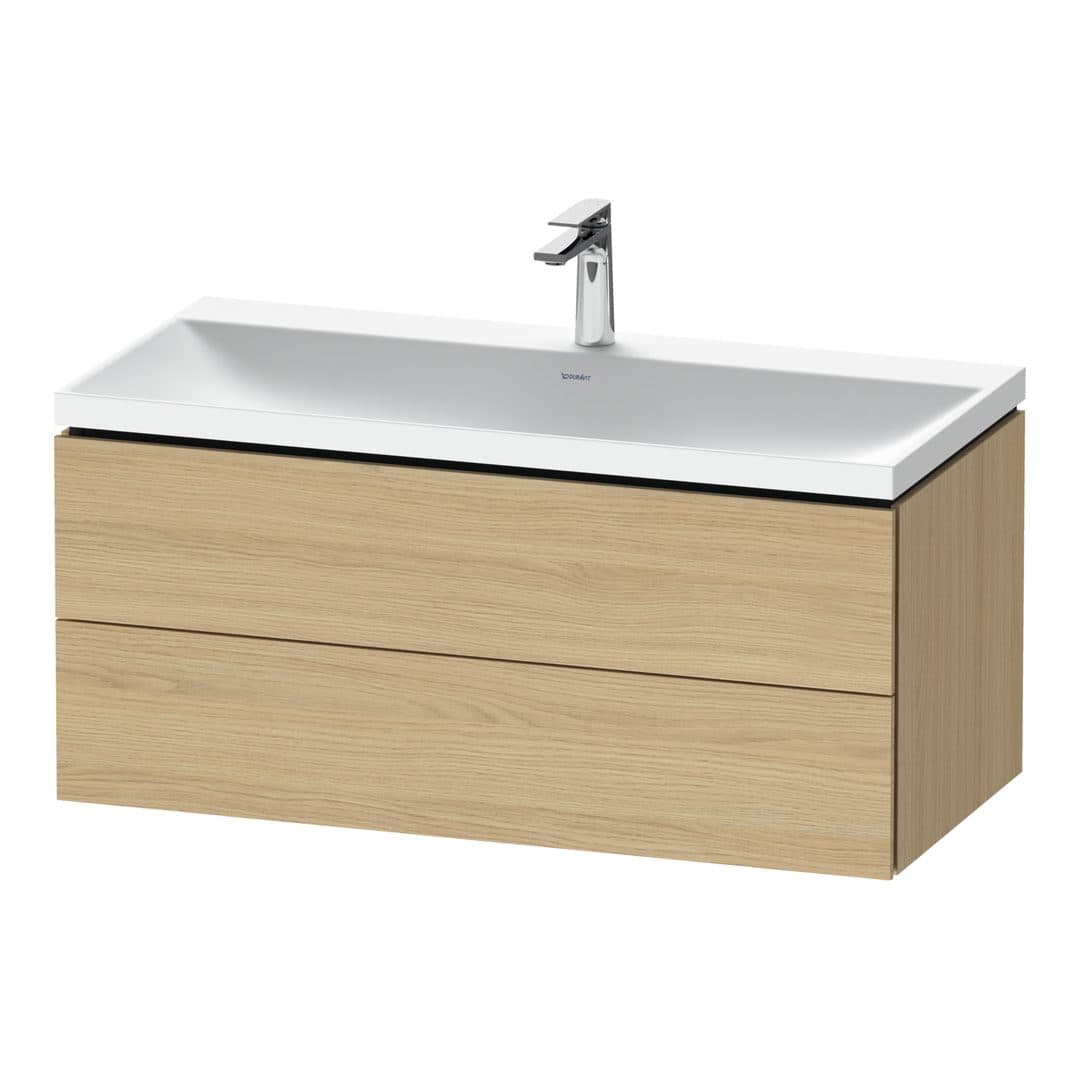 Duravit L-Cube – Έπιπλο Νιπτήρα – 1000 mm, με νιπτήρα, 2 συρτάρια, νιπτήρας κέντρο, 1000 x 480 x 480 mm, έκδοση O – Natural oak, Decor (LC6952O30300000)