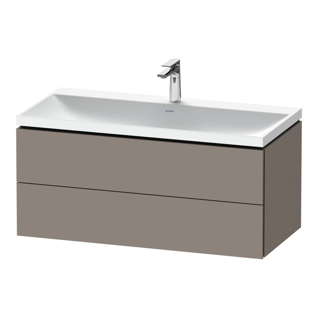 Duravit L-Cube – Έπιπλο Νιπτήρα – 1000 mm, με νιπτήρα, 2 συρτάρια, νιπτήρας κέντρο, 1000 x 480 x 480 mm, έκδοση O – Basalte Matt, Decor (LC6952O43430000)