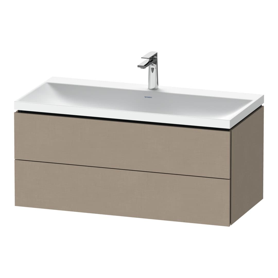 Duravit L-Cube – Έπιπλο Νιπτήρα – 1000 mm, με νιπτήρα, 2 συρτάρια, νιπτήρας κέντρο, 1000 x 480 x 480 mm, έκδοση O – Linen Matt, Decor (LC6952O75750000)