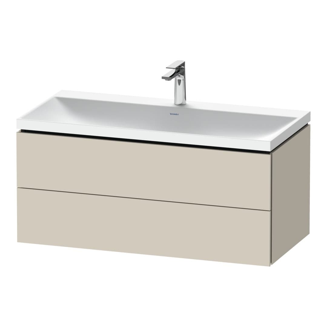 Duravit L-Cube – Έπιπλο Νιπτήρα – 1000 mm, με νιπτήρα, 2 συρτάρια, νιπτήρας κέντρο, 1000 x 480 x 480 mm, έκδοση O – Taupe Super Matt, Decor (LC6952O83830000)