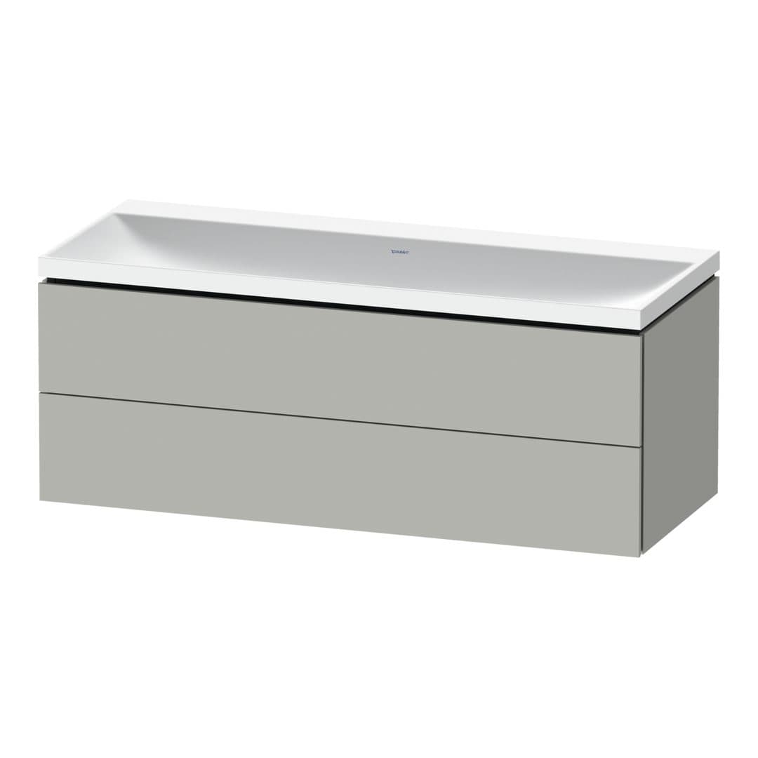 Duravit L-Cube – Έπιπλο Νιπτήρα – 1200 mm, με νιπτήρα, 2 συρτάρια, νιπτήρας κέντρο, 1200 x 480 x 480 mm, έκδοση N – Concrete grey Matt, Decor (LC6953N07070000)