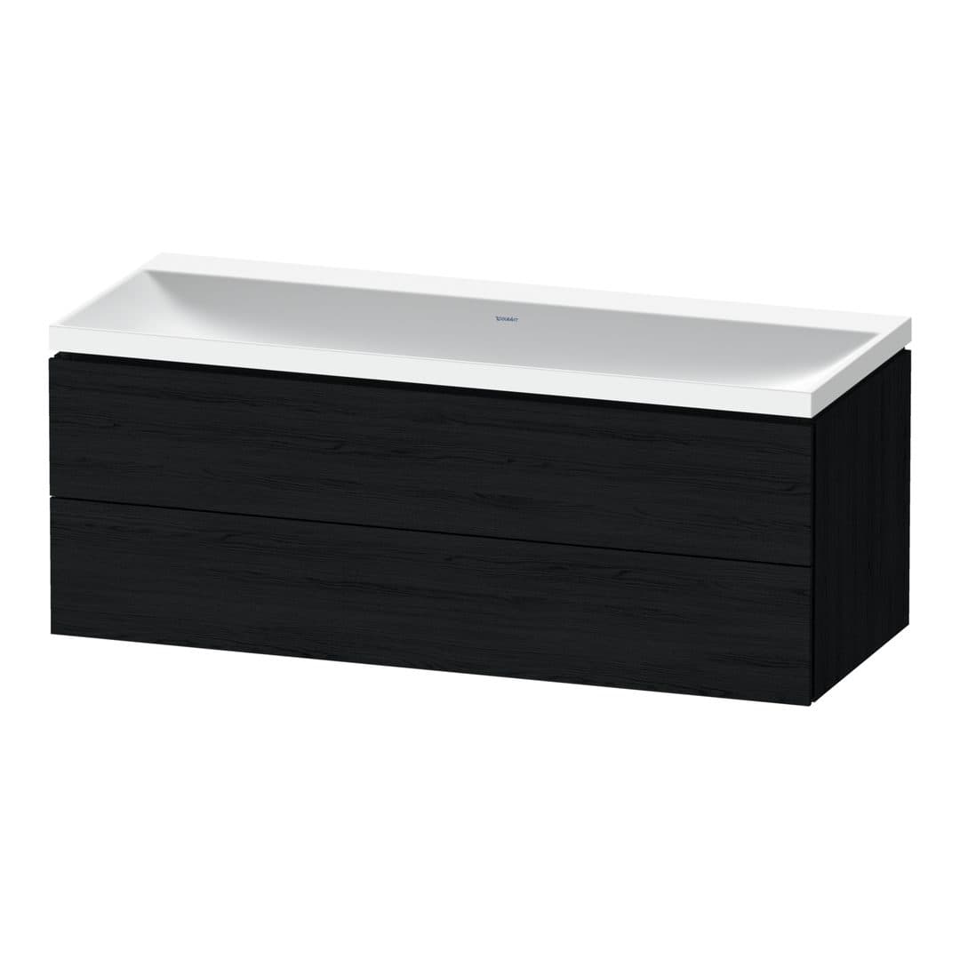 Duravit L-Cube – Έπιπλο Νιπτήρα – 1200 mm, με νιπτήρα, 2 συρτάρια, νιπτήρας κέντρο, 1200 x 480 x 480 mm, έκδοση N – Black oak Matt, Decor (LC6953N16160000)