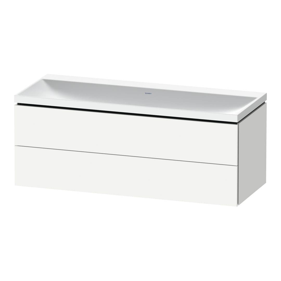 Duravit L-Cube – Έπιπλο Νιπτήρα – 1200 mm, με νιπτήρα, 2 συρτάρια, νιπτήρας κέντρο, 1200 x 480 x 480 mm, έκδοση N – White Matt, Decor (LC6953N18180000)