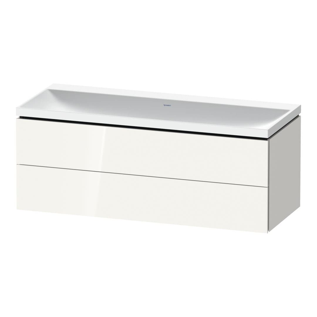Duravit L-Cube – Έπιπλο Νιπτήρα – 1200 mm, με νιπτήρα, 2 συρτάρια, νιπτήρας κέντρο, 1200 x 480 x 480 mm, έκδοση N – White High Gloss, Decor (LC6953N22220000)