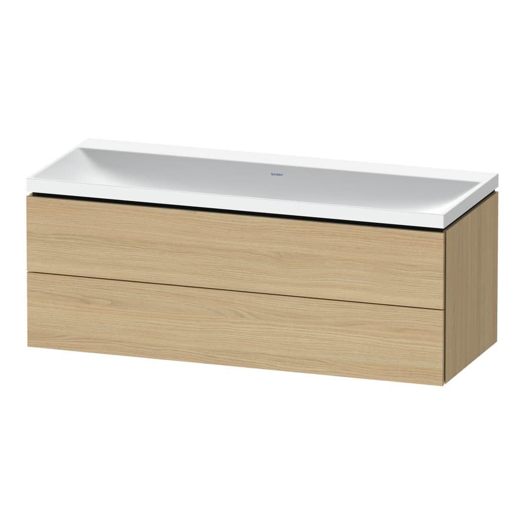 Duravit L-Cube – Έπιπλο Νιπτήρα – 1200 mm, με νιπτήρα, 2 συρτάρια, νιπτήρας κέντρο, 1200 x 480 x 480 mm, έκδοση N – Natural oak, Decor (LC6953N30300000)