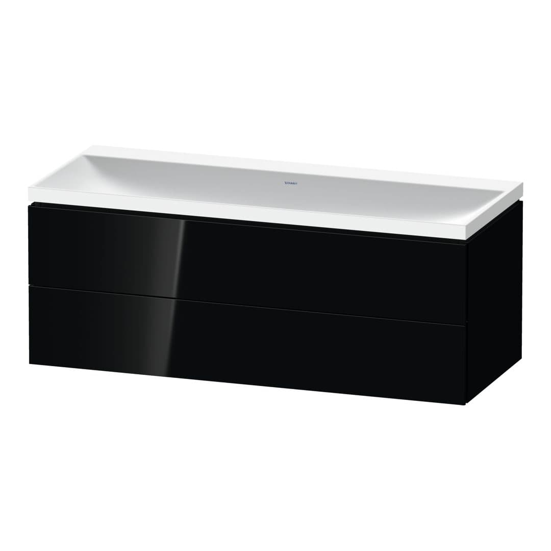 Duravit L-Cube – Έπιπλο Νιπτήρα – 1200 mm, με νιπτήρα, 2 συρτάρια, νιπτήρας κέντρο, 1200 x 480 x 480 mm, έκδοση N – Black High Gloss, Lacquer (LC6953N40400000)