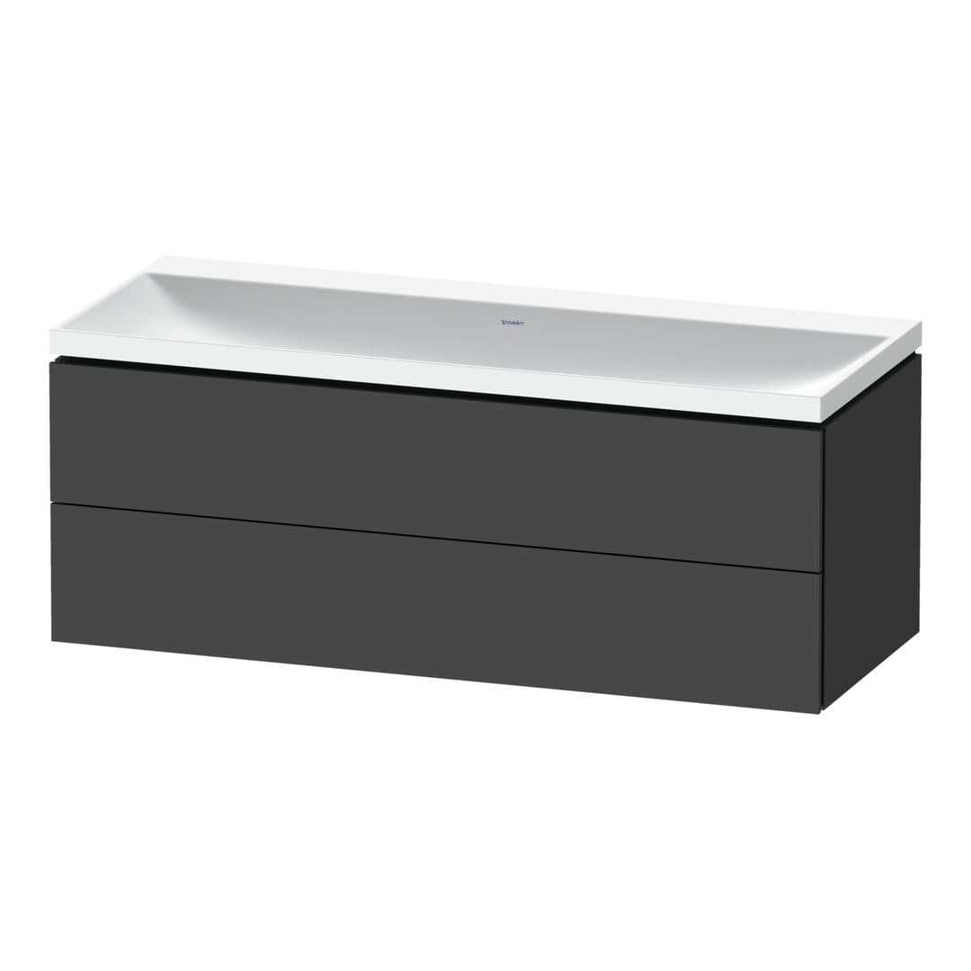 Duravit L-Cube – Έπιπλο Νιπτήρα – 1200 mm, με νιπτήρα, 2 συρτάρια, νιπτήρας κέντρο, 1200 x 480 x 480 mm, έκδοση N – Graphite Matt, Decor (LC6953N49490000)