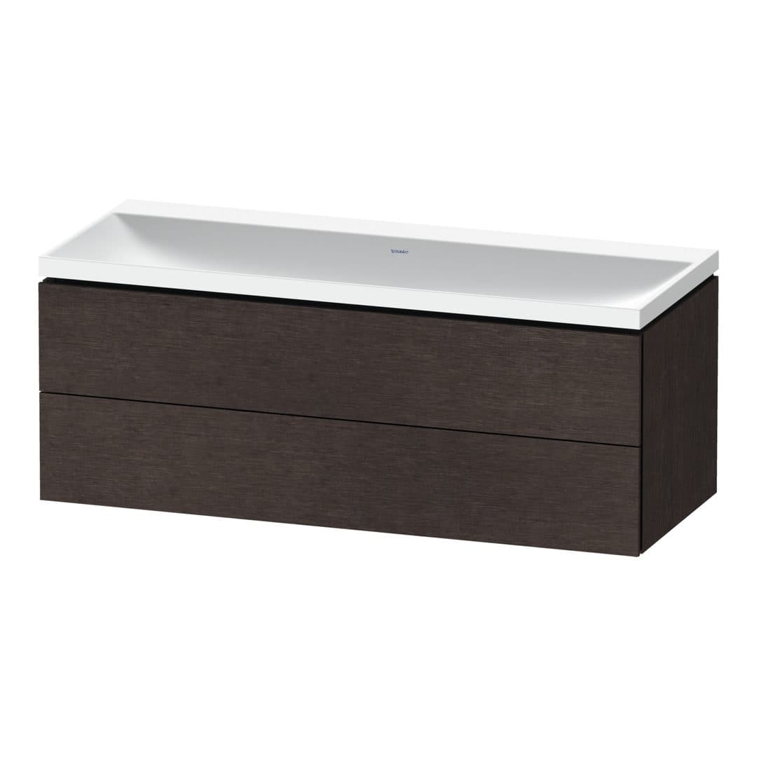 Duravit L-Cube – Έπιπλο Νιπτήρα – 1200 mm, με νιπτήρα, 2 συρτάρια, νιπτήρας κέντρο, 1200 x 480 x 480 mm, έκδοση N – Brushed dark oak Matt, Real wood veneer (LC6953N72720000)
