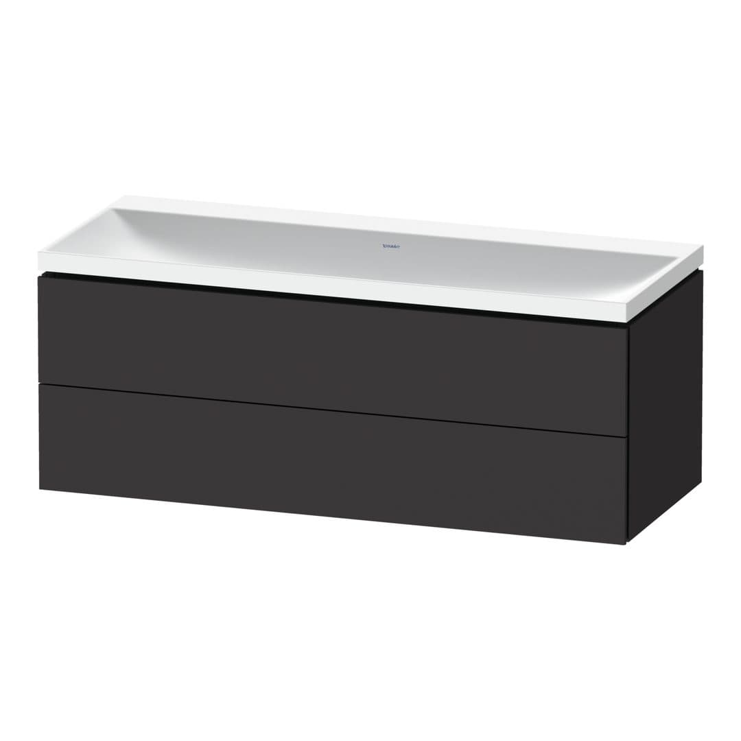 Duravit L-Cube – Έπιπλο Νιπτήρα – 1200 mm, με νιπτήρα, 2 συρτάρια, νιπτήρας κέντρο, 1200 x 480 x 480 mm, έκδοση N – Graphite Super Matt, Decor (LC6953N80800000)