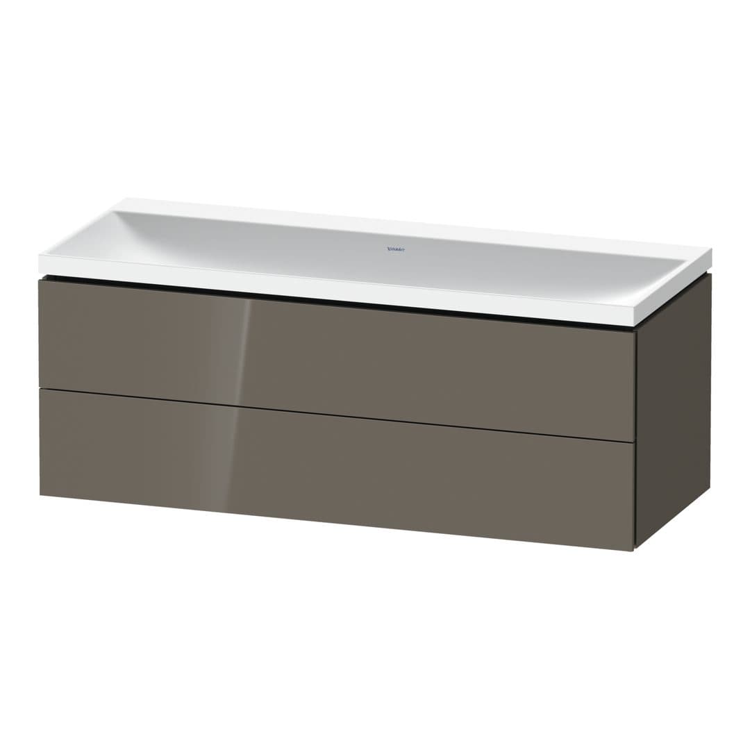 Duravit L-Cube – Έπιπλο Νιπτήρα – 1200 mm, με νιπτήρα, 2 συρτάρια, νιπτήρας κέντρο, 1200 x 480 x 480 mm, έκδοση N – Flannel Grey High Gloss, Lacquer (LC6953N89890000)