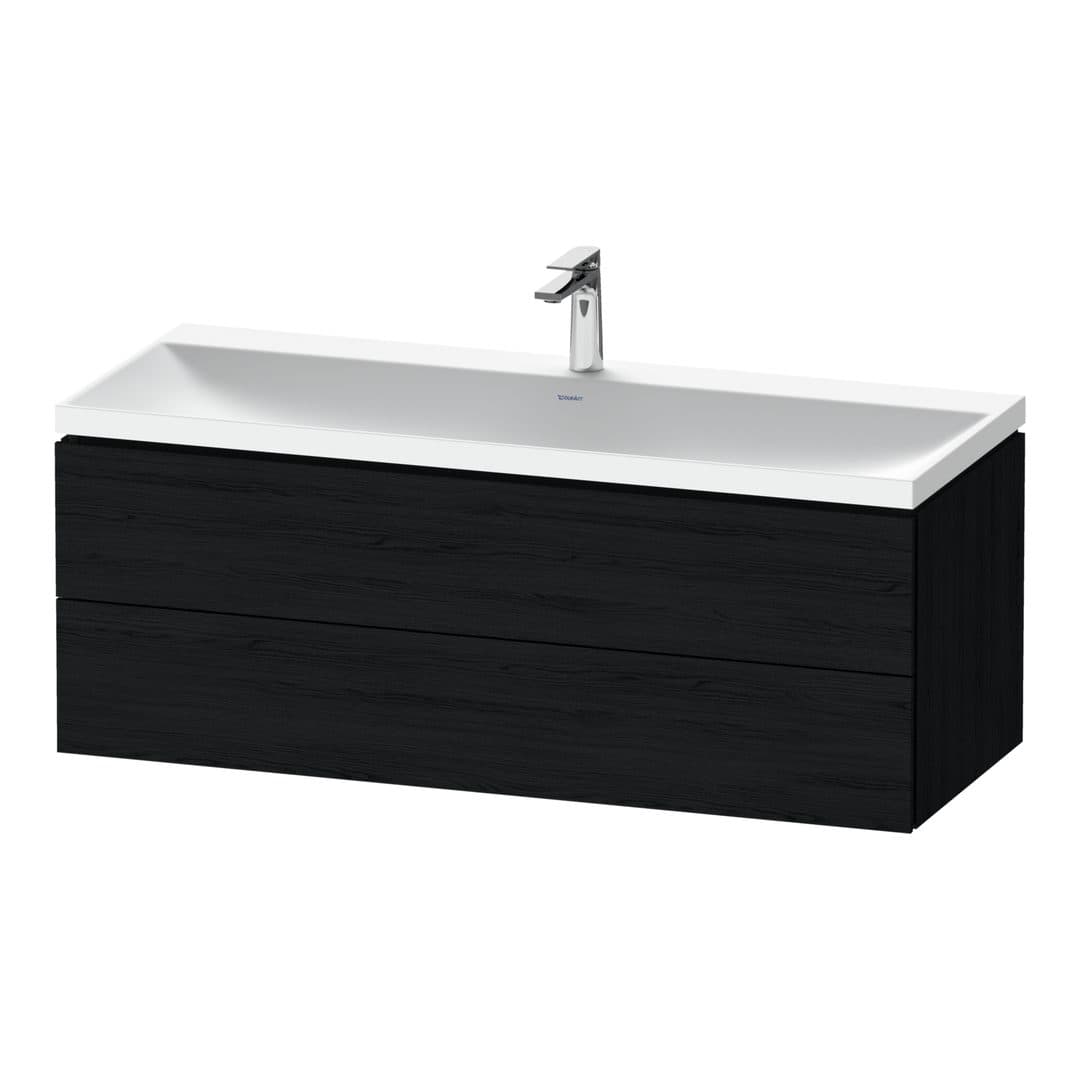 Duravit L-Cube – Έπιπλο Νιπτήρα – 1200 mm, με νιπτήρα, 2 συρτάρια, νιπτήρας κέντρο, 1200 x 480 x 480 mm, έκδοση O – Black oak Matt, Decor (LC6953O16160000)