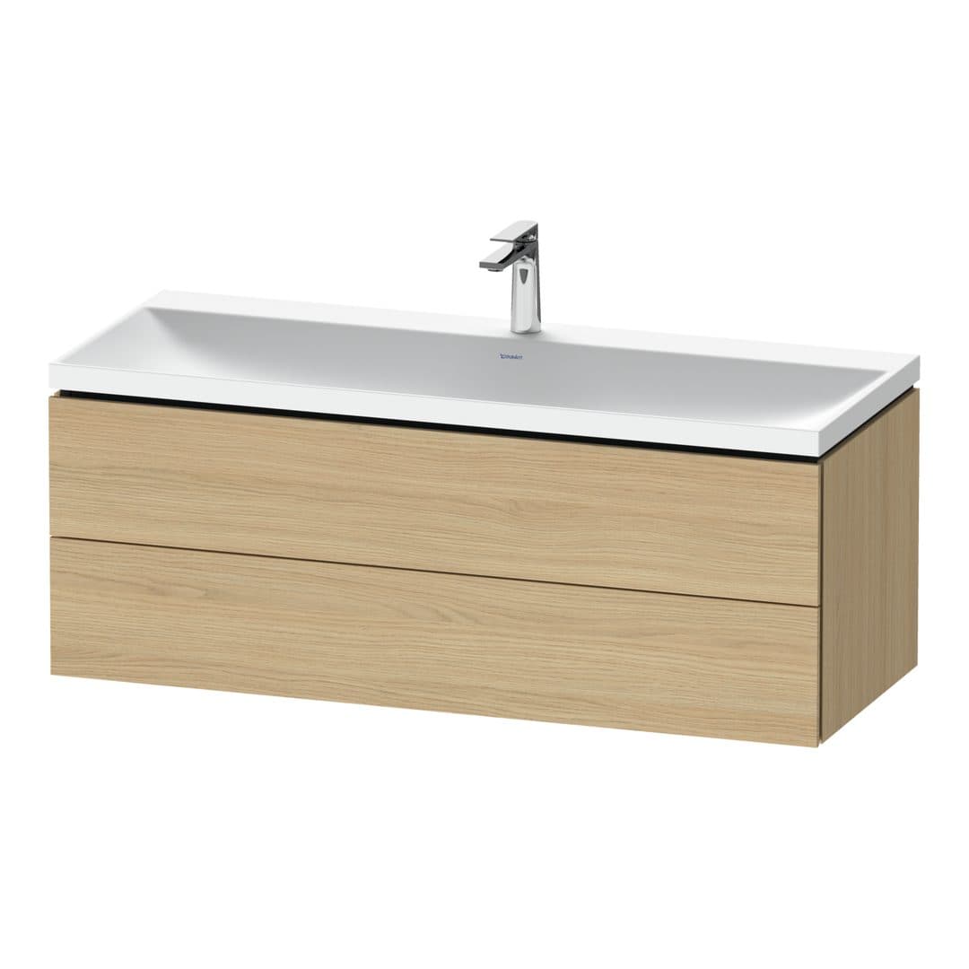 Duravit L-Cube – Έπιπλο Νιπτήρα – 1200 mm, με νιπτήρα, 2 συρτάρια, νιπτήρας κέντρο, 1200 x 480 x 480 mm, έκδοση O – Natural oak, Decor (LC6953O30300000)