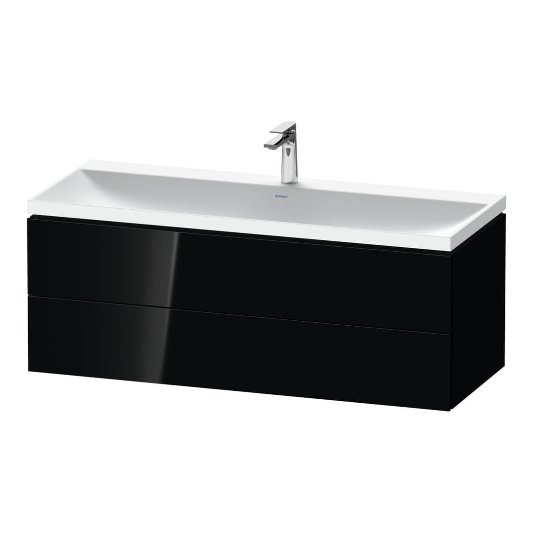 Duravit L-Cube – Έπιπλο Νιπτήρα – 1200 mm, με νιπτήρα, 2 συρτάρια, νιπτήρας κέντρο, 1200 x 480 x 480 mm, έκδοση O, μοντέλο LC6953 – Black High Gloss, Lacquer (LC6953O40400000)