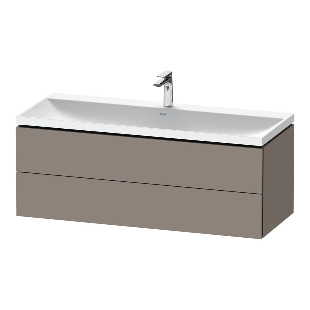 Duravit L-Cube – Έπιπλο Νιπτήρα – 1200 mm, με νιπτήρα, 2 συρτάρια, νιπτήρας κέντρο, 1200 x 480 x 480 mm, έκδοση O, μοντέλο LC6953 – Basalte Matt, Decor (LC6953O43430000)