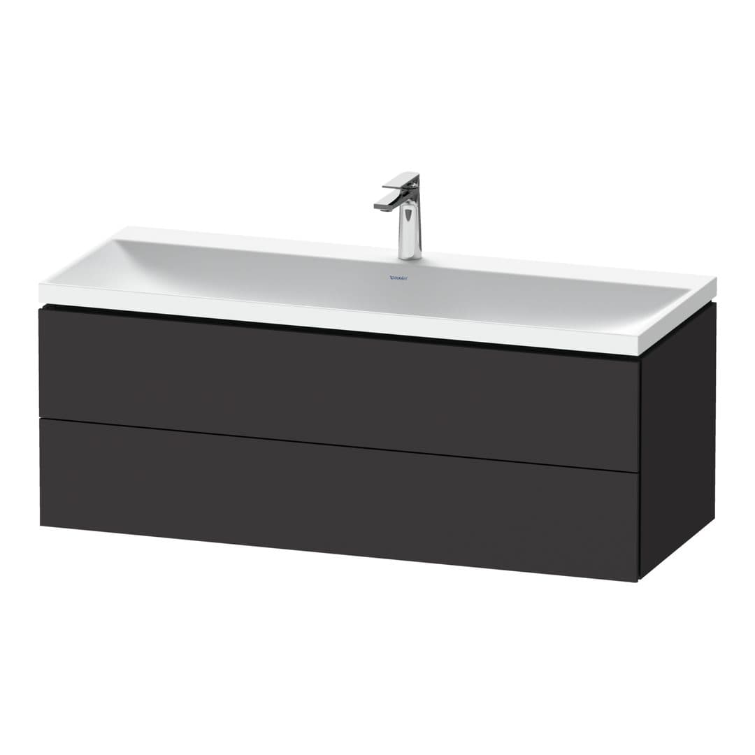 Duravit L-Cube – Έπιπλο Νιπτήρα – 1200 mm, με νιπτήρα, 2 συρτάρια, νιπτήρας κέντρο, 1200 x 480 x 480 mm, έκδοση O, μοντέλο LC6953 – Graphite Super Matt, Decor (LC6953O80800000)