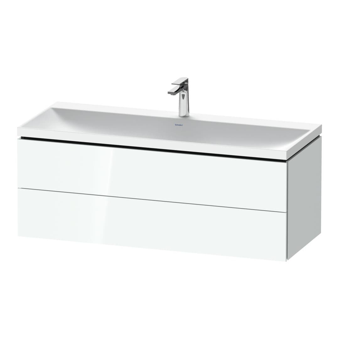 Duravit L-Cube – Έπιπλο Νιπτήρα – 1200 mm, με νιπτήρα, 2 συρτάρια, νιπτήρας κέντρο, 1200 x 480 x 480 mm, έκδοση O, μοντέλο LC6953 – White High Gloss, Lacquer (LC6953O85850000)