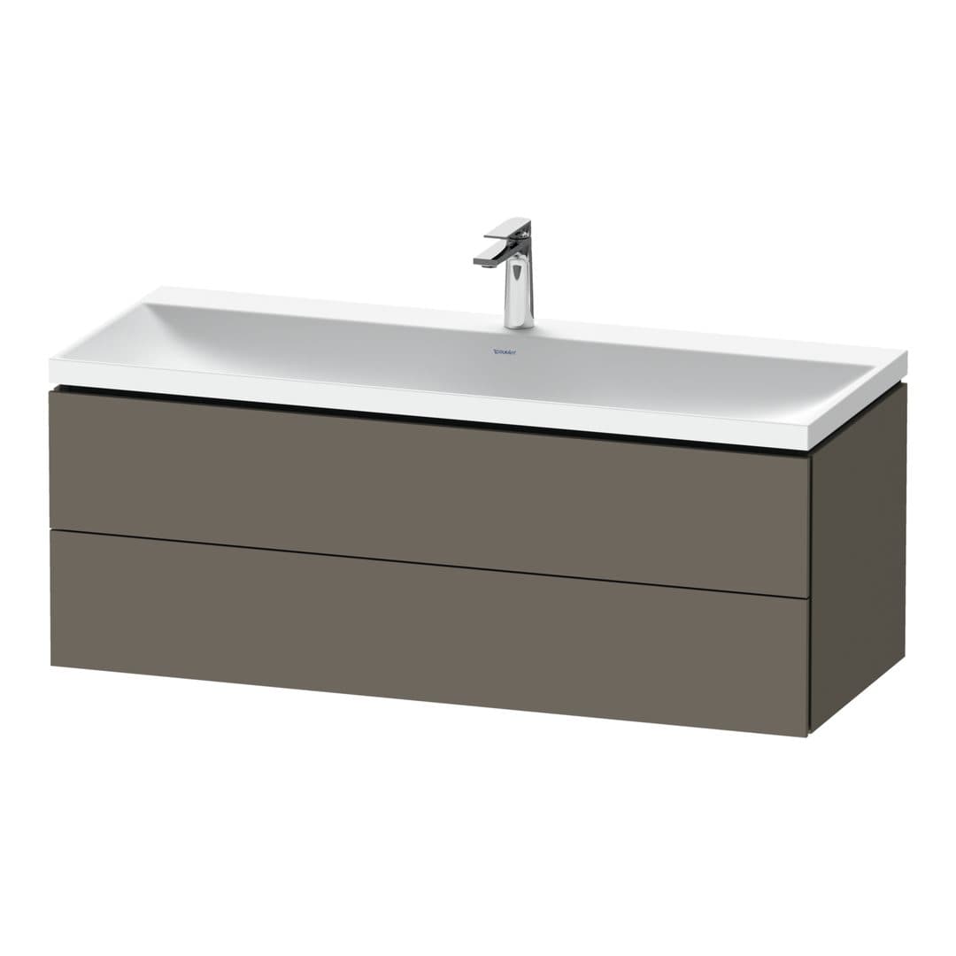 Duravit L-Cube – Έπιπλο Νιπτήρα – 1200 mm, με νιπτήρα, 2 συρτάρια, νιπτήρας κέντρο, 1200 x 480 x 480 mm, έκδοση O, μοντέλο LC6953 – Flannel Grey Satin Matt, Lacquer (LC6953O90900000)